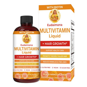Flacon de Eudaimona multivitamine liquide 10 000 mcg, vue avant.