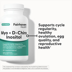 Flacon de Fairhaven Health Myo-Inositol et D-Chiro Inositol 120 capsules
