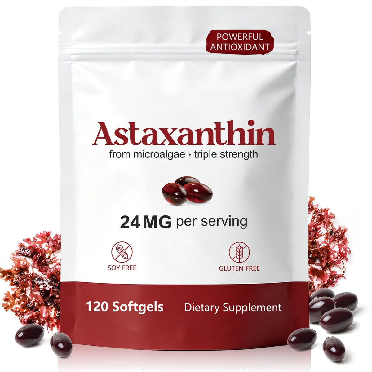 Flacon de FANSHI Astaxanthine 24mg 120 gélules liquides