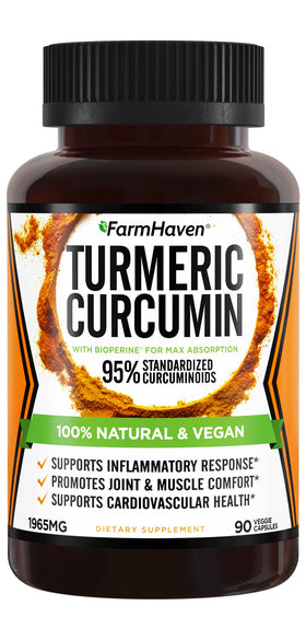 Flacon de FarmHaven Curcuma Curcumin 1965mg avec BioPerine