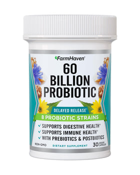 Flacon de FarmHaven Probiotique 60B CFU avec 30 capsules
