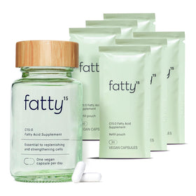 Flacon de Fatty15 C15:0 avec capsules en vue de face