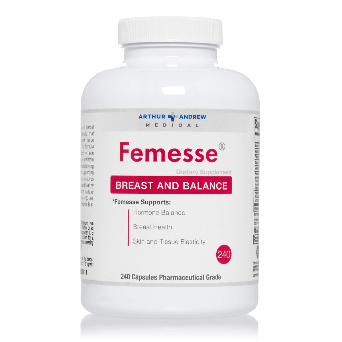 Flacon de Femesse ouvert montrant les capsules à l'intérieur