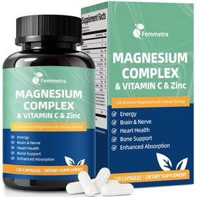 Flacon de Femmetra Magnésium 1260mg avec capsules végétaliennes