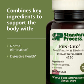 Flacon de Fen-Cho ouvert avec capsules visibles