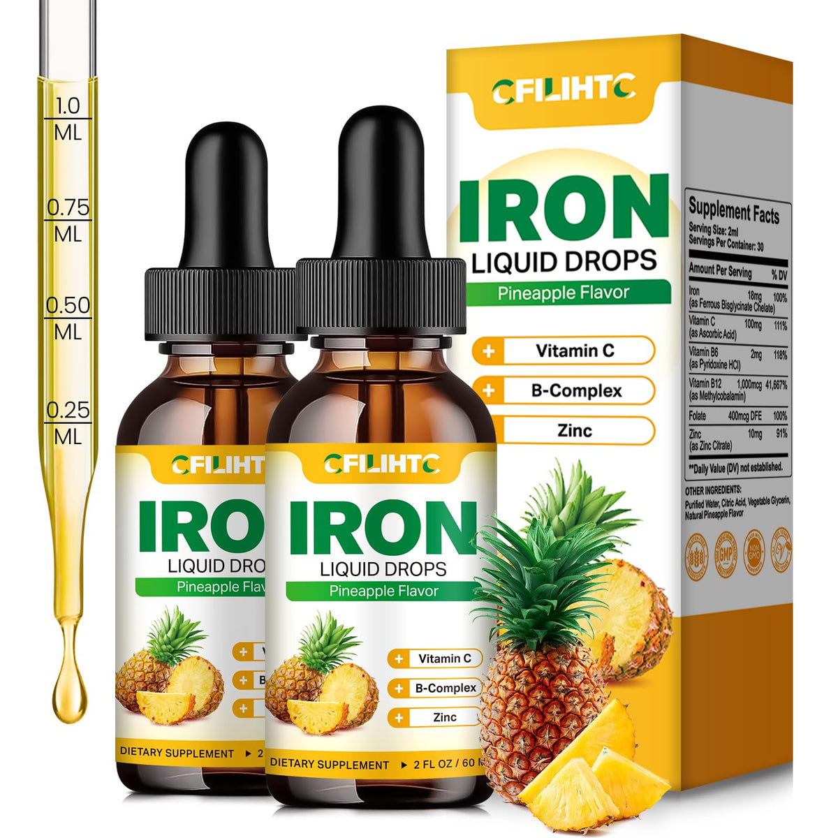 Flacon de fer liquide CFILIHTC 120 ml vue avant