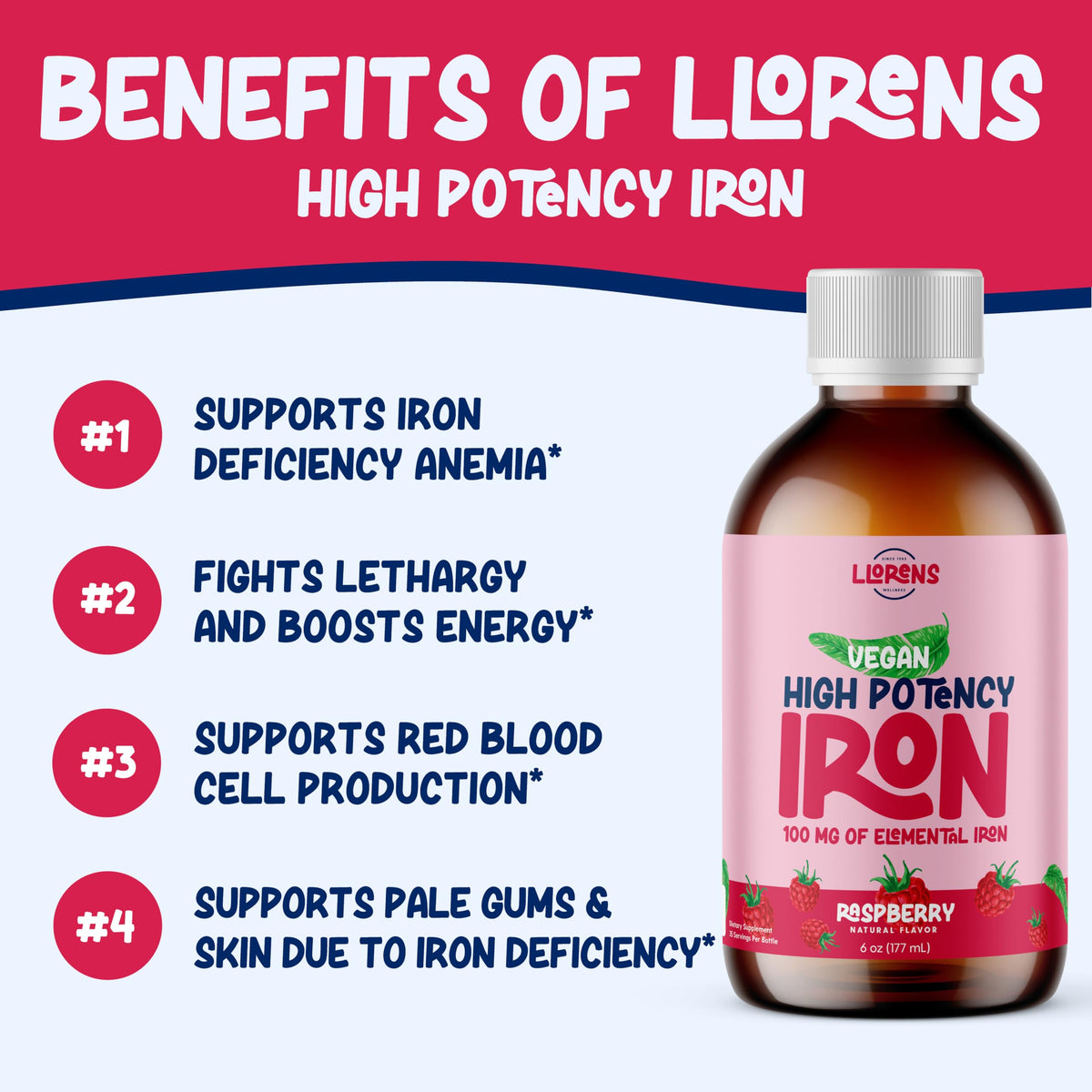Flacon de fer liquide Hematex avec dosage de 100mg