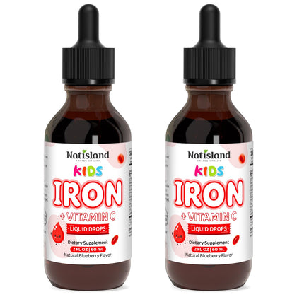 Flacon de fer liquide NATISLAND 120 ml saveur myrtille