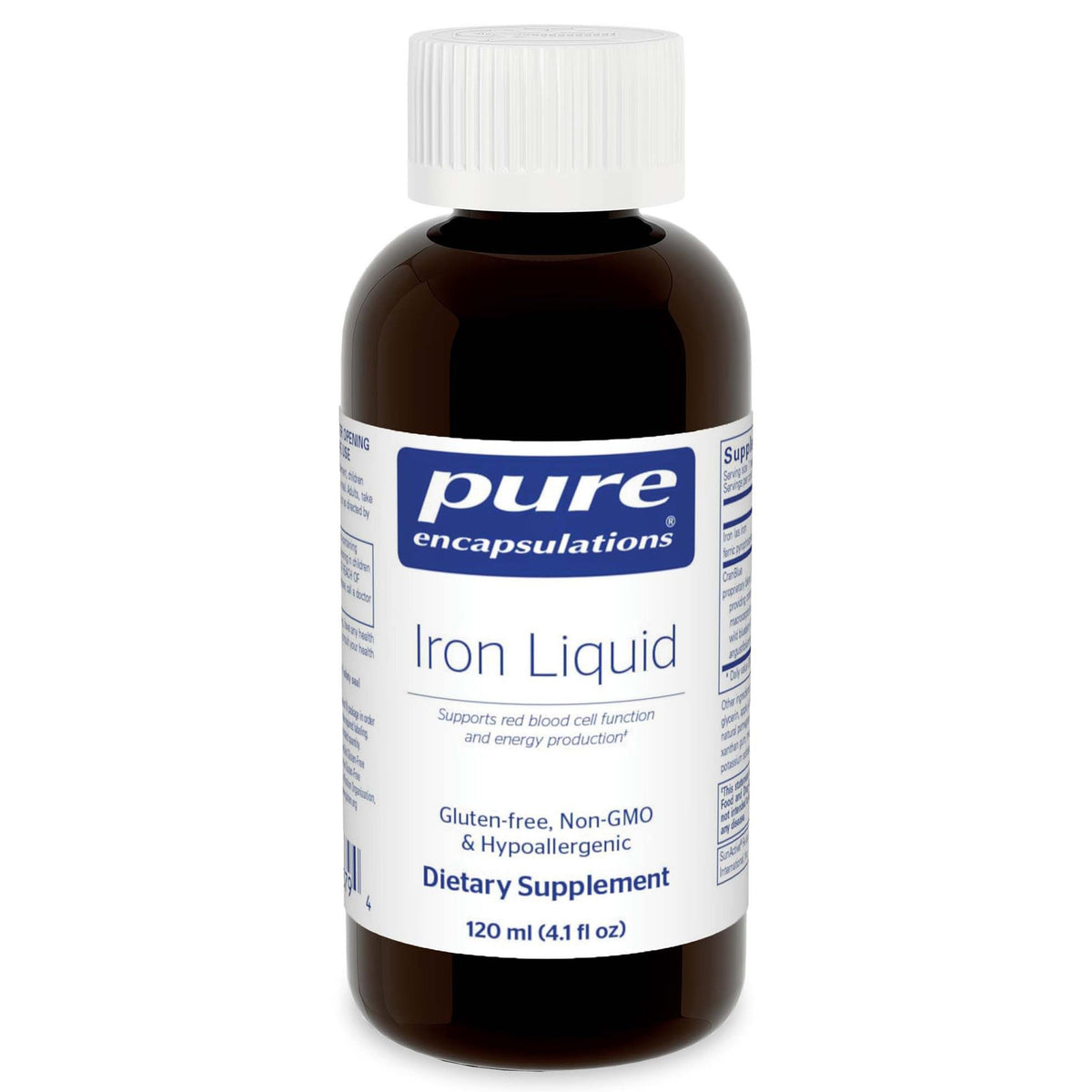 Flacon de Fer Liquide Pure Encapsulations 120 ml vue de face