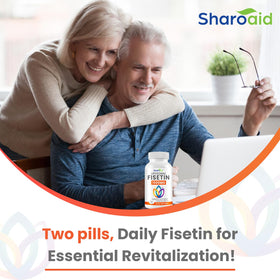 Flacon de Fisetin 1500mg Sharoaid sur une table