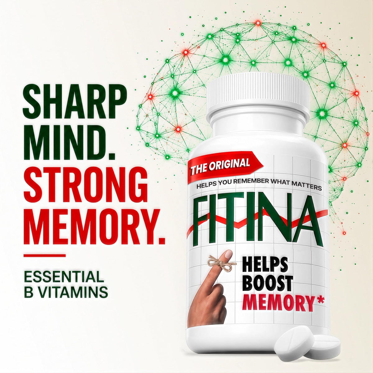 Flacon de Fitina Complément Alimentaire Cerveau avec 60 Comprimés