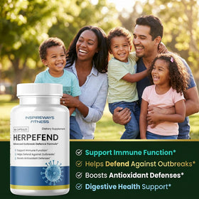 Flacon de Fitness InspireWays Herpefend avec capsules
