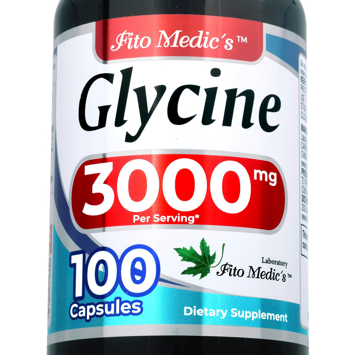 Flacon de FITO MEDIC'S Glycine 100 Capsules vue de face