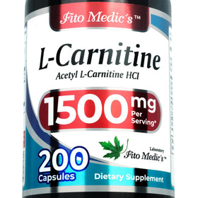 Flacon de FITO MEDIC'S L-Carnitine 200 capsules vue de face
