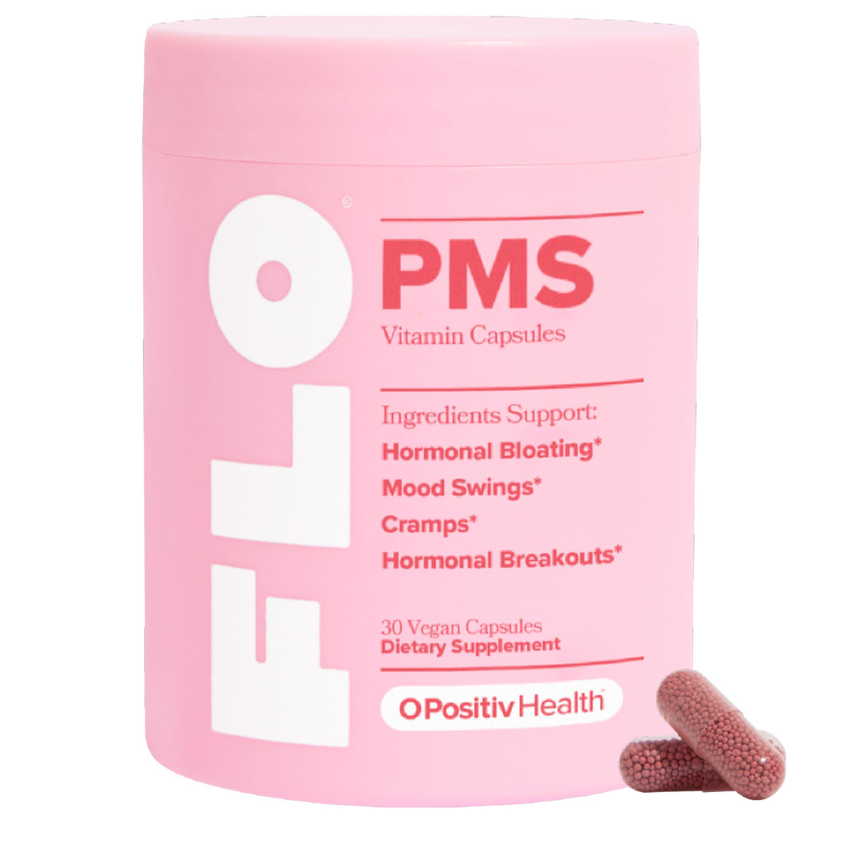 Flacon de FLO PMS d'O Positiv avec 30 capsules