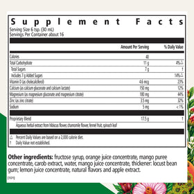 Flacon de Floradix Calcium Magnésium 500 ml sur fond blanc