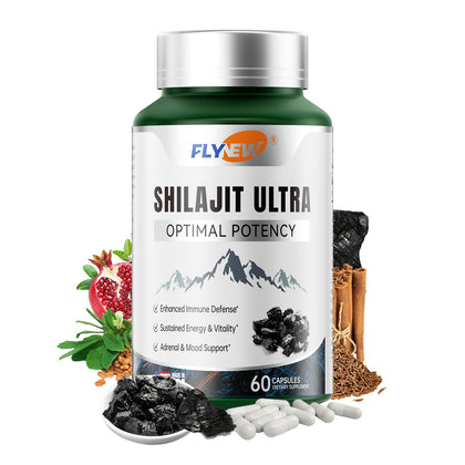 Flacon de Flynew Shilajit 60 capsules vue de face