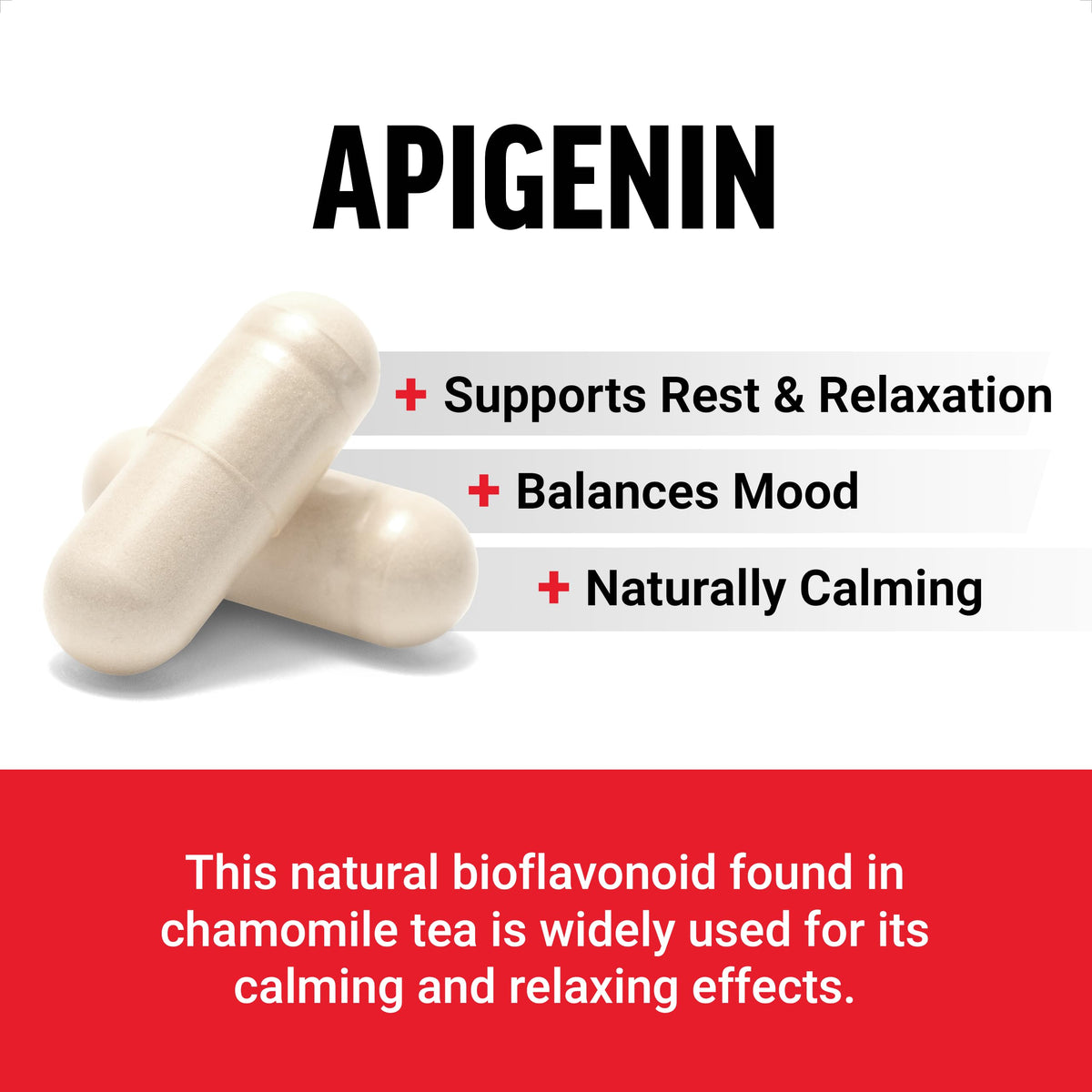 Flacon de Force Factor Apigenin 50mg avec étiquette