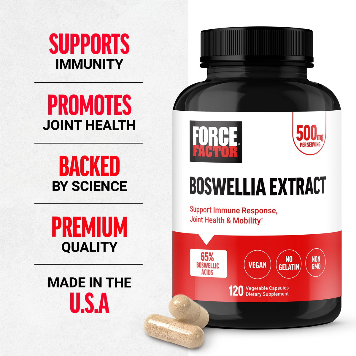 Flacon de Force Factor Extrait de Boswellia 120g