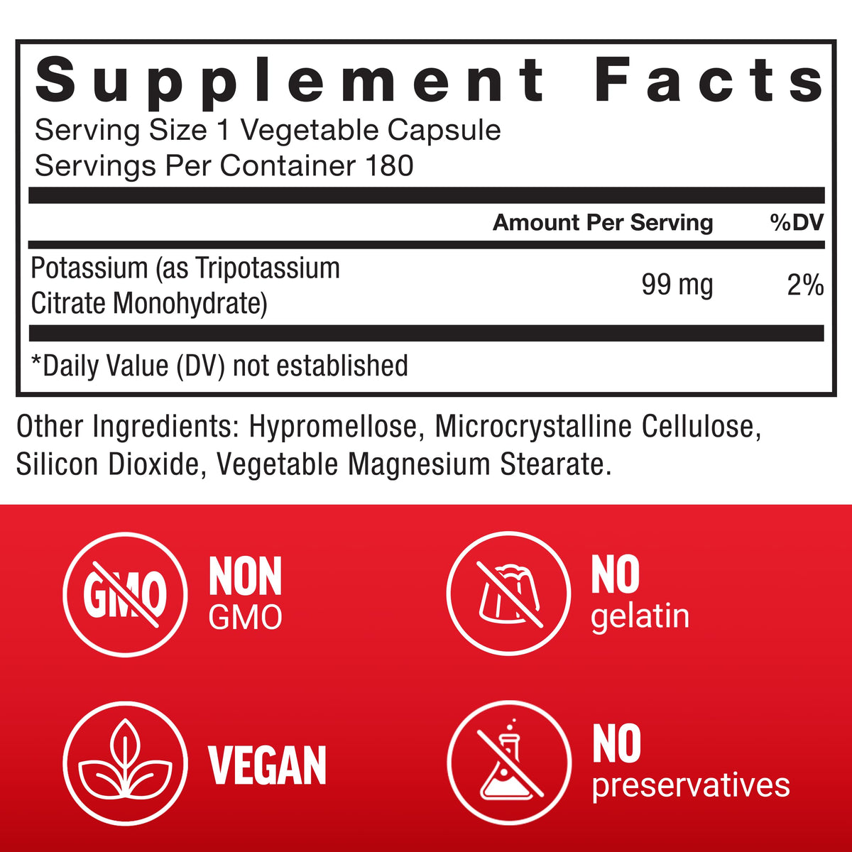 Flacon de Force Factor Potassium Citrate contenant 105g