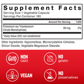 Flacon de Force Factor Potassium Citrate contenant 105g