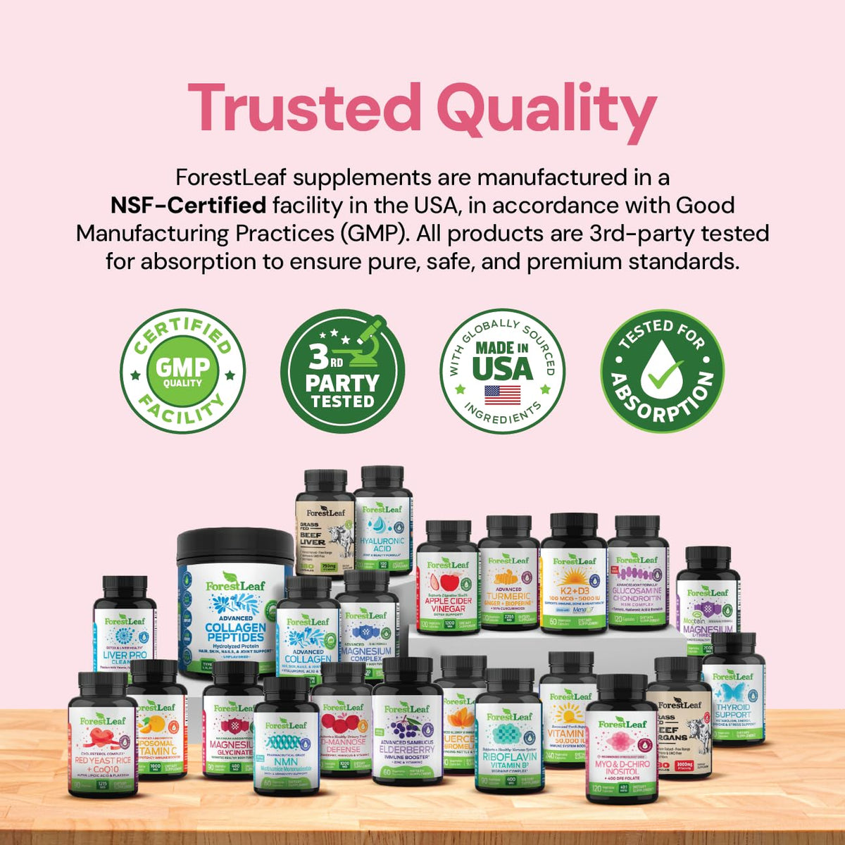 Flacon de ForestLeaf Myo-Inositol avec capsules à côté