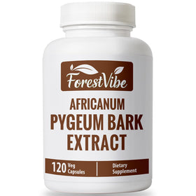 Flacon de ForestVibe Pygeum 500mg 120 capsules végétales vue de face