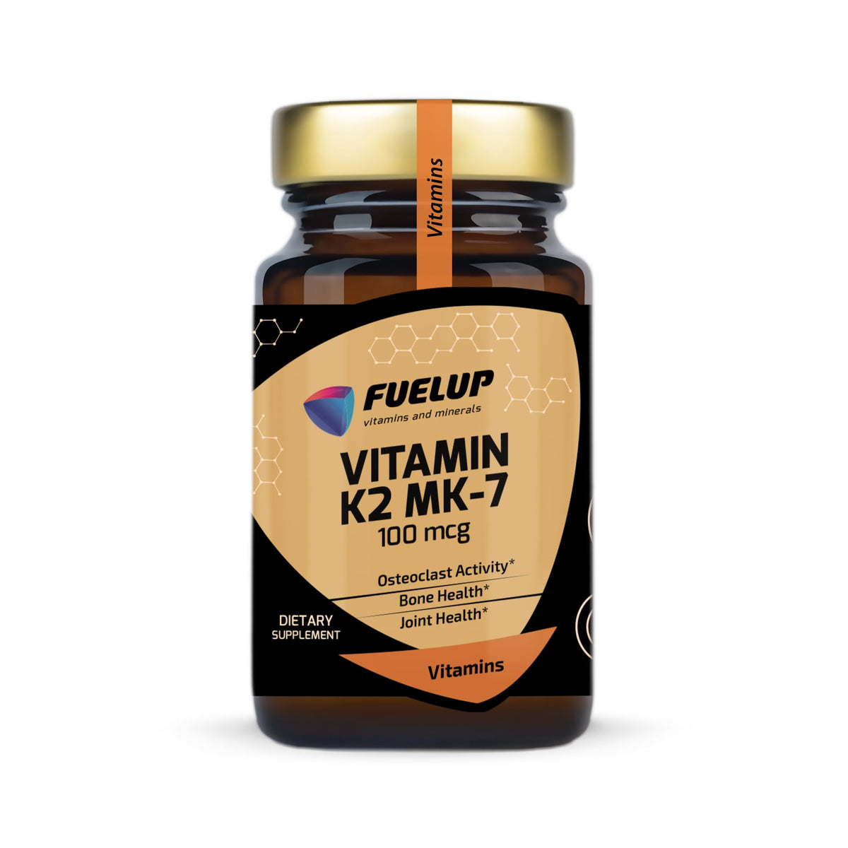 Flacon de Fuelup Vitamine K2 MK-7 100 mcg, 60 gélules molles