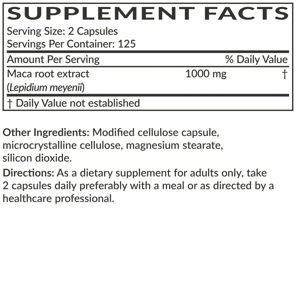 Flacon de Futurebiotics Maca Racine 4000 mg avec capsules visibles