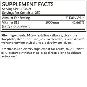 Flacon de Futurebiotics Vitamine B12 avec des comprimés à côté