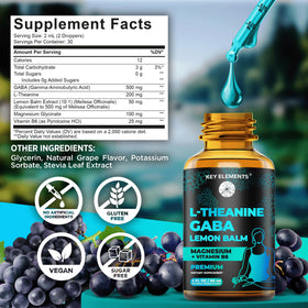 Flacon de GABA Liquide KEY ELEMENTS avec fond neutre