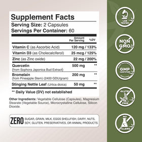Flacon de GADE NUTRITION Quercétine sur une table en bois
