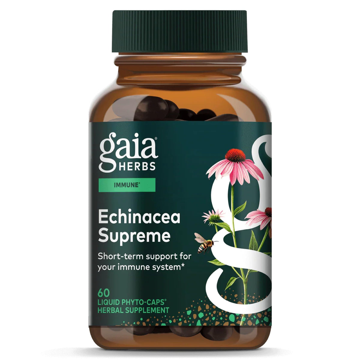 Flacon de Gaia Herbs Echinacea 60 capsules, vue avant