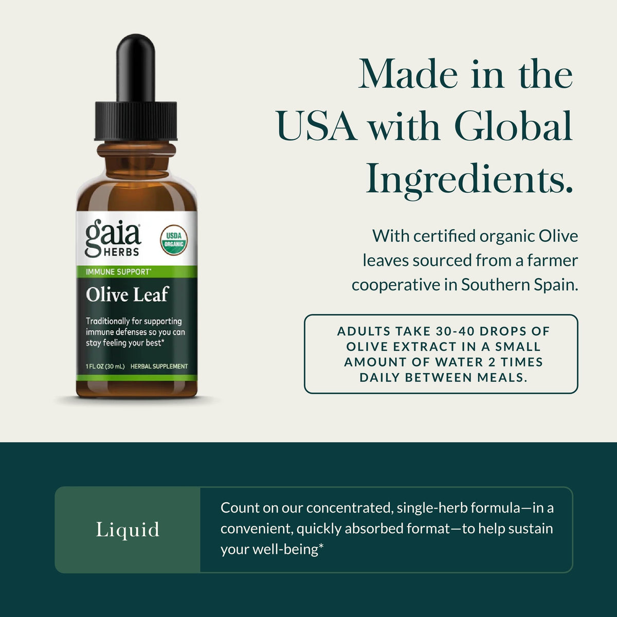 Flacon de Gaia Herbs sur un fond naturel