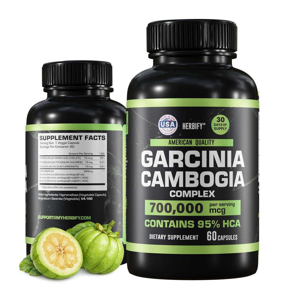 Flacon de Garcinia Cambogia HERBIFY 60 capsules vue de face
