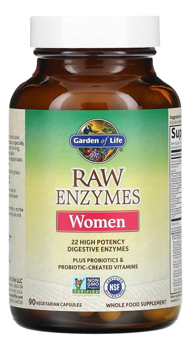 Flacon de Garden of Life 22 Enzymes daily Femmes avec étiquette