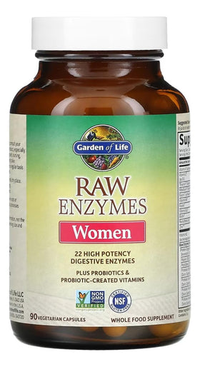 Flacon de Garden of Life 22 Enzymes daily Femmes avec étiquette