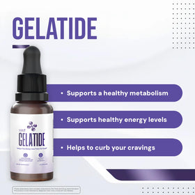 Flacon de Gelatide Drops Nature’s NutriWave vu de côté