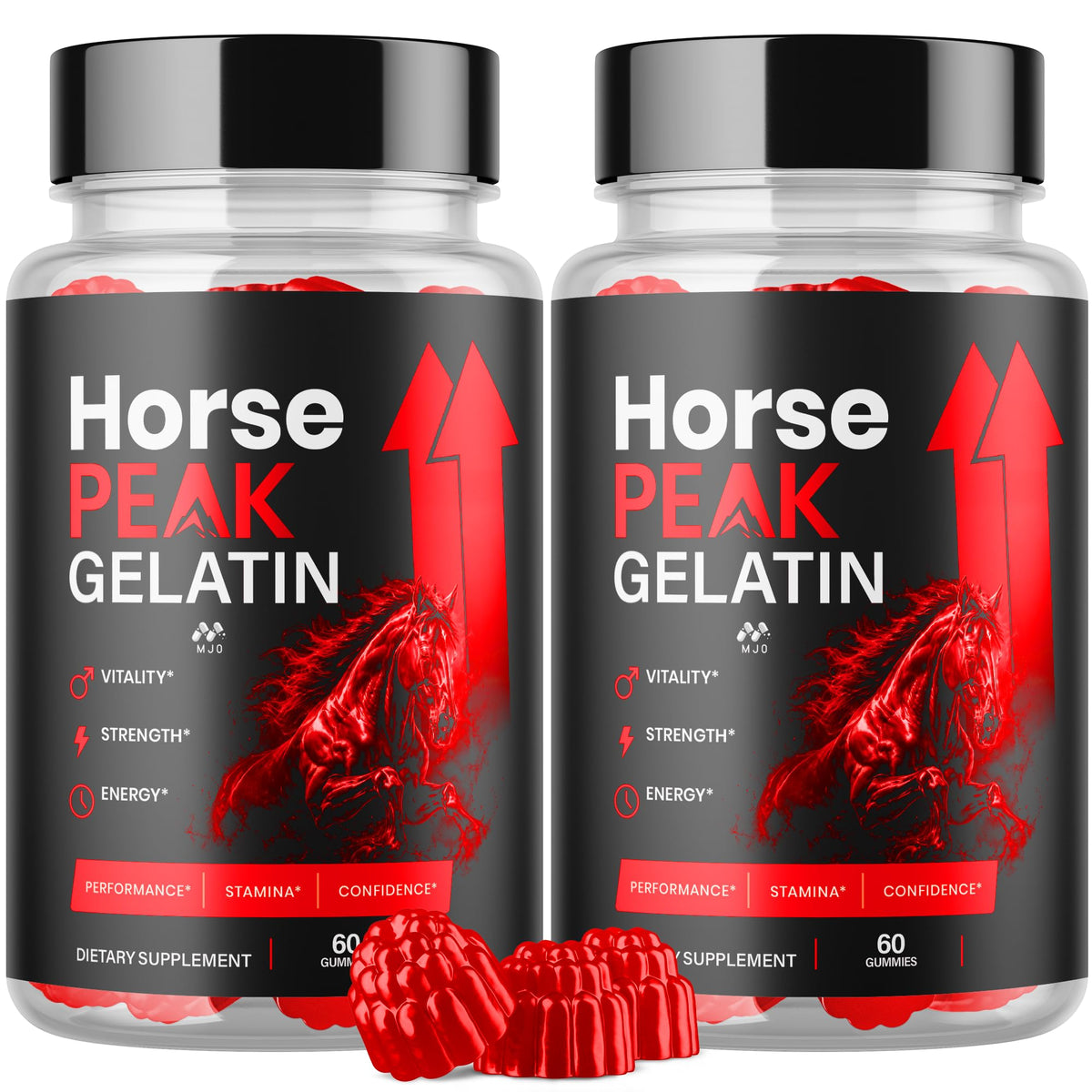 Flacon de Gélifiés Horse Peak de MJO avec 120 gummies