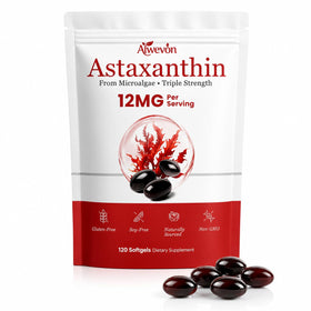 Flacon de gélules Aiwevon Astaxanthine 12mg avec huile de coco
