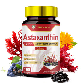 Flacon de gélules CARE GIFT Astaxanthine 24mg 150 gélules
