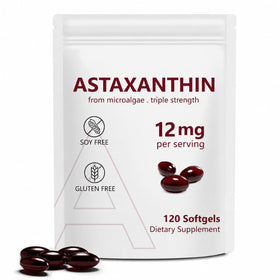 Flacon de gélules d'Astaxanthin 12mg de NenMaoKeNu vue de face