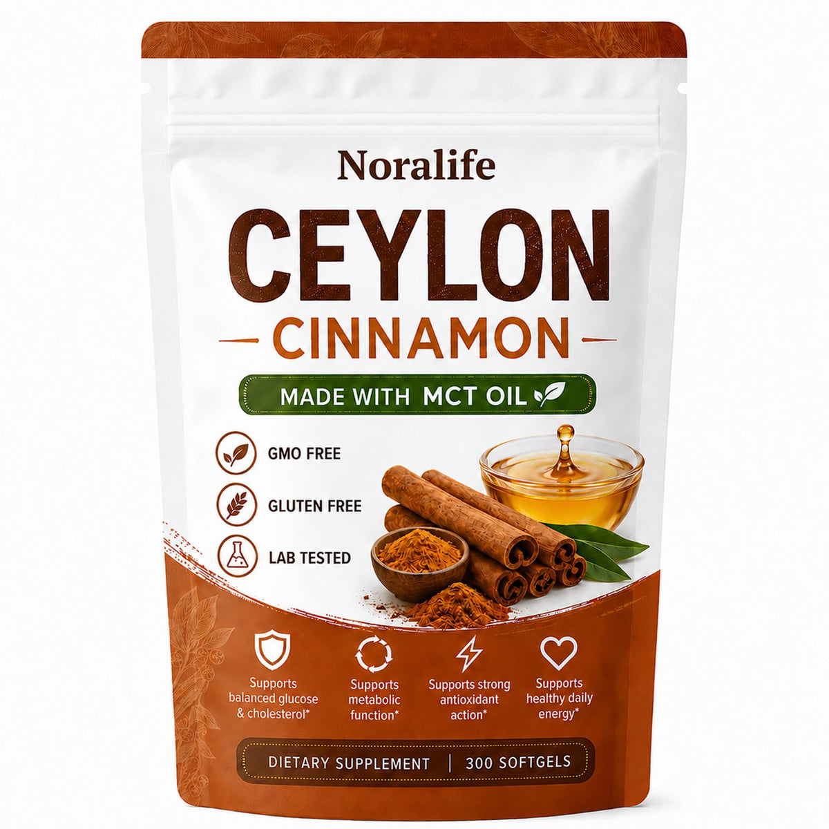 Flacon de gélules d'huile de MCT Premium Ceylan LIONEARA