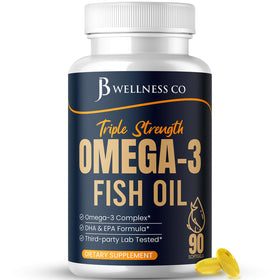Flacon de gélules d'huile de poisson Omega 3 3750 mg de JB Wellness Co