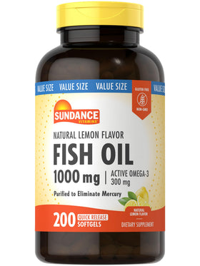 Flacon de gélules d'huile de poisson Sundance 1000mg 200 gélules