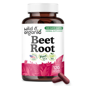 Flacon de gélules de betterave Wild & Organic de 120 unités