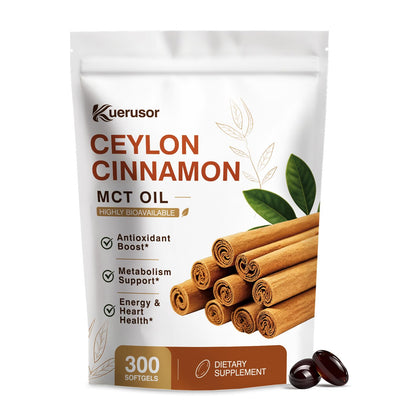 Flacon de gélules de cannelle de Ceylan Kuerusor avec étiquette visible