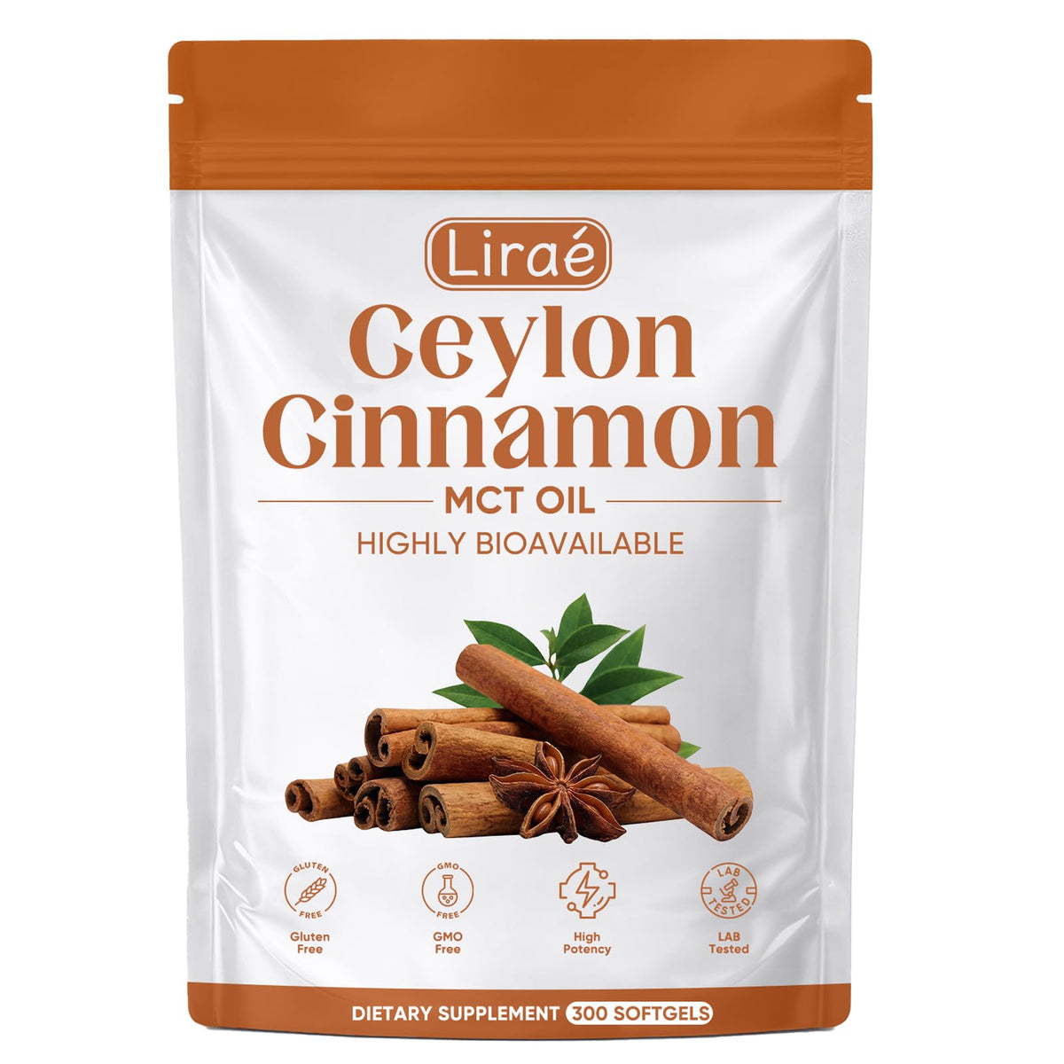 Flacon de gélules de cannelle de Ceylan LIRAE vue de face