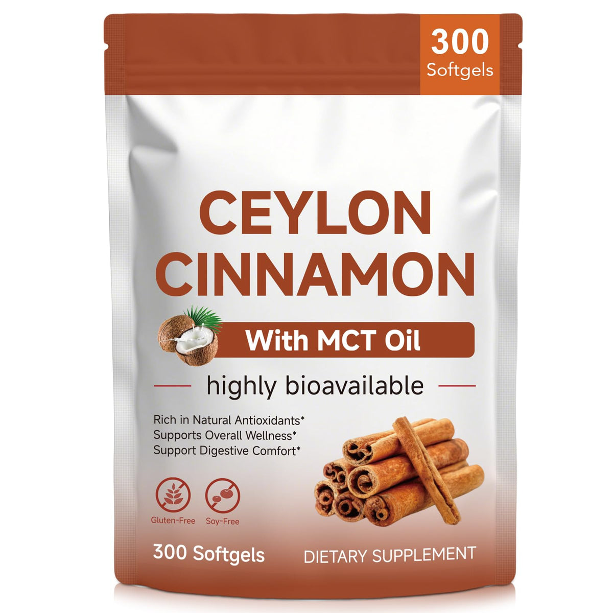 Flacon de gélules de cannelle de Ceylon vopxccvy avec étiquette