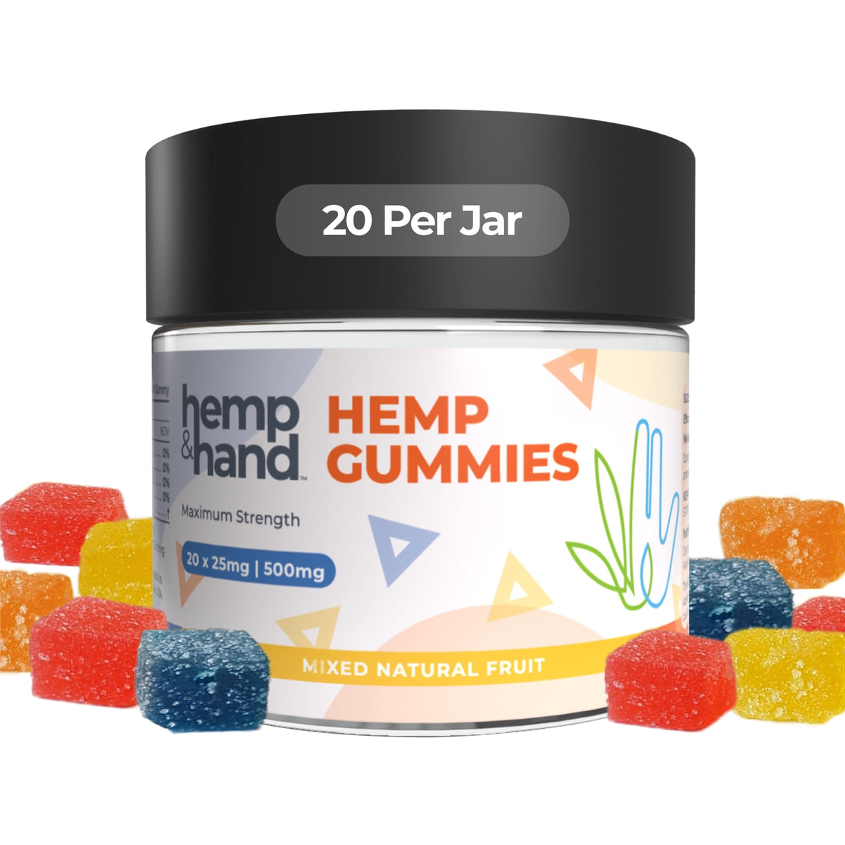 Flacon de gélules de chanvre 500mg Hemp & Hand vue de face
